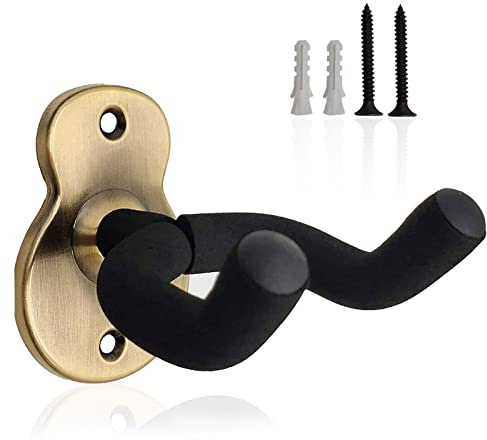 ZHOUSTOU Guitar Wall Hangers Guitar Hooks for Wall Rotating Design Guitar Holder Wall Mount with Protective Sponge for Bass Electric Acoustic Guitar Ukulele(Bronze)