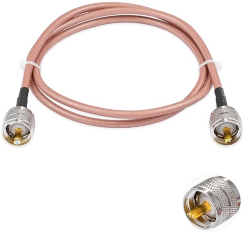 POBADY UHF Male PL-259 to Male Low Loss Coax Cable UHF Jumper Cable PL-259 RG400 3FT/1M for Walkie Talkie CB Radio SWR Meter Antenna Analyzer