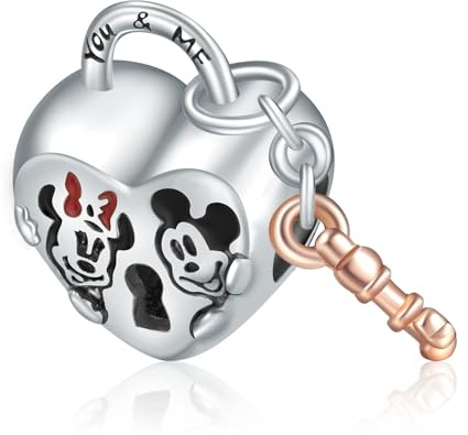 RMMY Breloques Souris pendentif cadenas pour bracelet collier Noël fête des Mères Halloween bijoux pour femme perles en argent sterling 965 avec zircone.