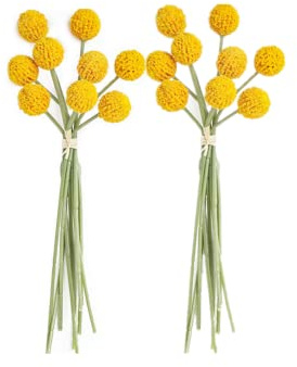 Rikyo Künstliche Blumen Billy Bälle, 25 cm, 18 Stiel, künstliche Billy Button Bouquet Bündel, permanente Blumenkraspedia für Handwerk Kranz Tisch Hochzeit Party Tafelaufsätze Dekoration (gelb) | Blumenstrauß, permanente Blume, Craspedia für Bastelarbeiten, Kranz, Tischdekoration, Hochzeitsfeier, Feiertagsgeschäft