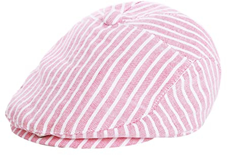 ESBANT Ballonmützen for Kinder Kinder Ballonmütze Streifen Baskenmütze for Kinder Ivy Hut Kleinkinder Baskenmütze Mütze for Mädchen Jungen Ballonmütze Home (Color : Pink, Size : S)