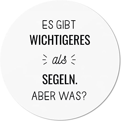 JUNIWORDS Mauspad Mousepad, Rund, Es gibt wichtigeres als Segeln. Aber was? (1009929)