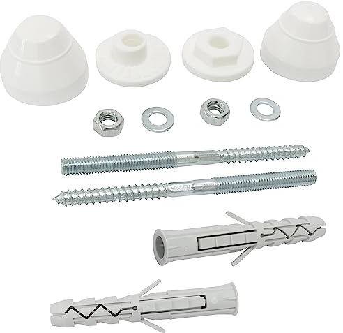 AERZETIX - C67235 - Befestigungssatz (12 Stück) für urinal/pissoir schraube/dübel Ø8x120 mm mit doppeltem gewinde - dübel Ø12x80 mm aus polyamid - sanitär WC beton vollziegel