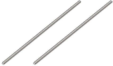 QUARKZMAN M8 x 250mm Entièrement Fileté Goujons x 2pcs 304 Inox Acier Tige Barre Clous Droit Main Filetages pour Travail Bois, [Argent Ton]