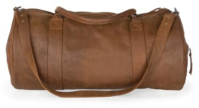 ROWDY Weekender | Reisetasche aus Leder für Damen und Herren | Sporttasche l Handgefertigt aus 100% vollnarbigem Leder (Farbe Mountain)