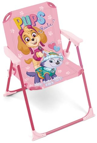 ARDITEX Silla Plegable con Brazos de Skye y Everest de la Patrulla Canina - 38x32x53cm - Adecuado para jardín, Camping, Playa o montaña - Ideal para niños y niñas.