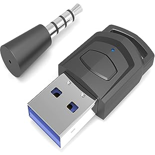 ZEZEFUFU USB Bluetooth Dongle Adapter for PC, 5.0 Bluetooth Dongle Transmitter Receiver for PS5 for PS4