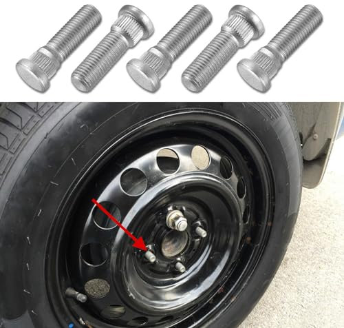 deemars 5pc Bulloni Ruota, Bulloni in Acciaio Lunghi 49 mm e M12x1,5, Accessori per Auto Perno Ruota Compatibile con Chevy Lexus Toyota Scion Pontiac, Sostituisce# 610-266 90942-02049