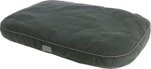 Kerbl Pet Liegekissen Jerome | Dunkelgrün/Grau, 80 × 60 × 6 cm, wattiertes Polyesterkissen mit rutschhemmender Unterseite