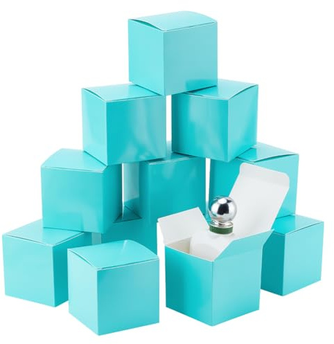 PH PandaHall 30 Stück Blaue Weihnachtsboxen Mini Geschenk Boxen Papierschachteln Kleine Papier Geschenkverpackung Box Faltbareboxen Favor Schmuckboxen Für Weihnachten Party Hochzeit Geburtstag 8x8x8cm