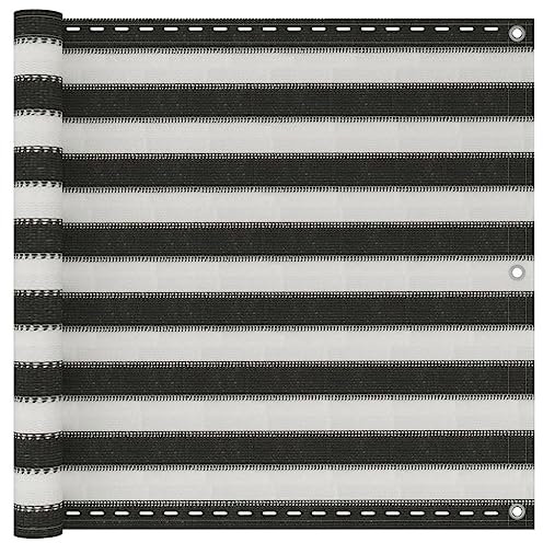 Willood Balkonsichtschutz HDPE 90x600 cm anthrazit und weiß