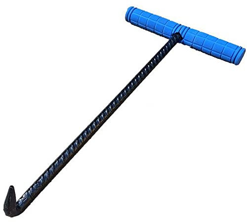WIPPWER Steel Manhole Hook Tool, Indoor/Outdoor Crowbar Single Hook End with Handle, for Drain Cover/Grates/Shutter Doors, 15.7 23.6 31.5 Long(Length-40cm/15.7)