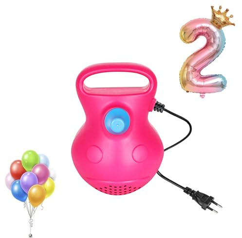 BEAUTYOVO Luftballonpumpe, Ballonpumpe mit Kabel, Elektrische Luftballons, Ballonpumpe für Party, Geburtstag, Hochzeit und Festivaldekoration (Blau+Rosa)