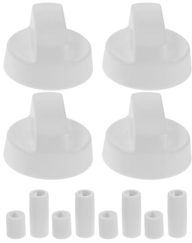 BESTonZON 4packung Gasherd Steuerknöpfe Mit Adaptern Universelle Ersatzknöpfe Für Backöfen Herde Und Kochfelder Weiß Einfache Handhabung Und Vielseitige Kompatibilität
