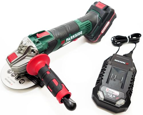 Parkside 20V Smerigliatrice angolare a batteria PWSA 20-Li D4 in bundle/set con valigia da trasporto Smerigliatrice (incl. 1x4Ah batteria+caricatore)