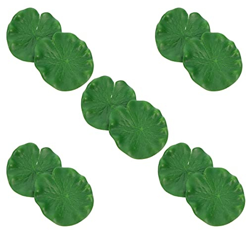 PRETYZOOM 10pcs Artificial Floating Lotus Leaves for Fishpond and Garden Fountain Decoration Realistic Simulation Leaves for Indoor and Outdoor Use for Aquariums and Water Features