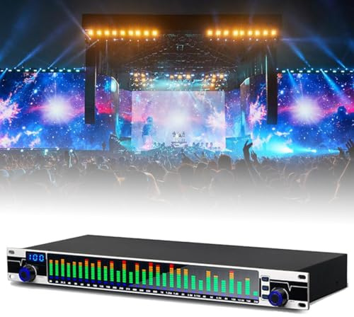 Ecualizador gráfico estéreo de 31 bandas con pantalla de espectro LED, 10 efectos preestablecidos, reducción automática y procesamiento DSP para grabación de estudio