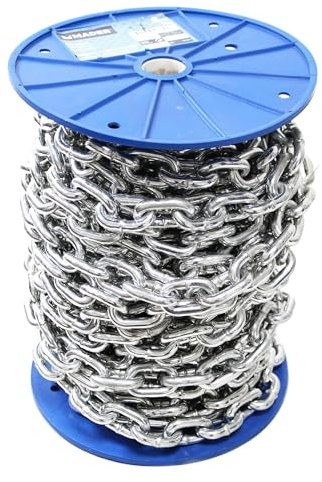 Cadena - hierro cincado, longitud 18 m, diámetro 8 mm, resistente y duradera, ideal para sujeción y trabajos pesados.*