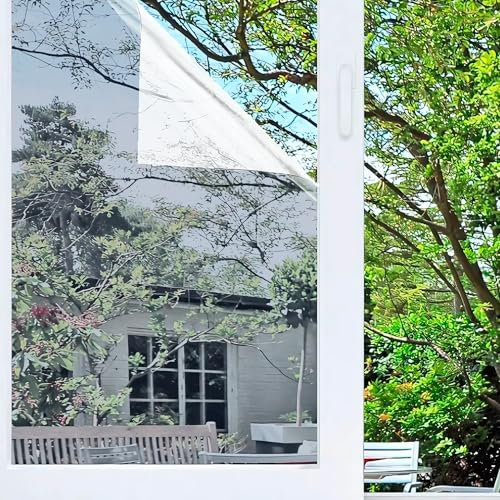 Vinile Adesivo Effetto Specchio per Vetri. Pellicola Protettiva Solare per Finestre. Adesivo per Vetro Opaco. Pellicola Sscurante Unidirezionale. Per Uso Domestico e Commerciale. 40X300 CM