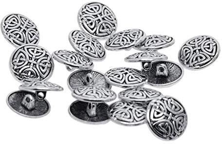 20 Pieces Tibetan Silver Alloy 1-Hole Sewing Buttons Fastening 17 mm Maze