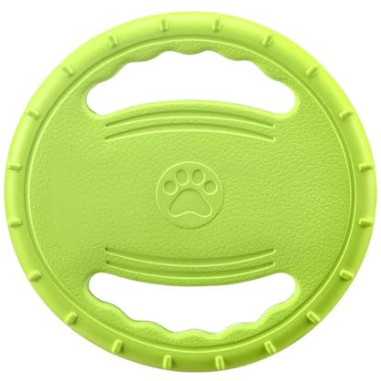 jiejack hund flygskiva, frisbee-ring, tuggleksak hund oförstörbar, stressreducering, husdjursträning, flygruta för stora hundar (grön)