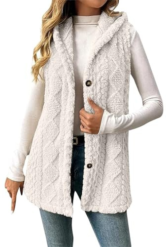Gilet in pile da donna, gilet da donna invernali senza maniche, taglia grande, giacca longline, cappotto lungo da donna, cardigan lungo, gilet in pile lungo, giacche da donna, gilet in pile leggero