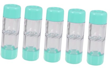 SOIMISS Kontaktlinsenbehälter Blau Tragbare Objektivbox Doppel-objektivbehälter mit Flasche und Pinzette für Reisen und Outdoor-aktivitäten