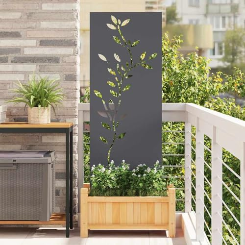 Gecheer Garten dekoratives Panel Anthrazit 50 x 140 cm, Sichtschutz Metall Sichtschutzelemente für Grundstücksgrenze Hof Vorgarten876324