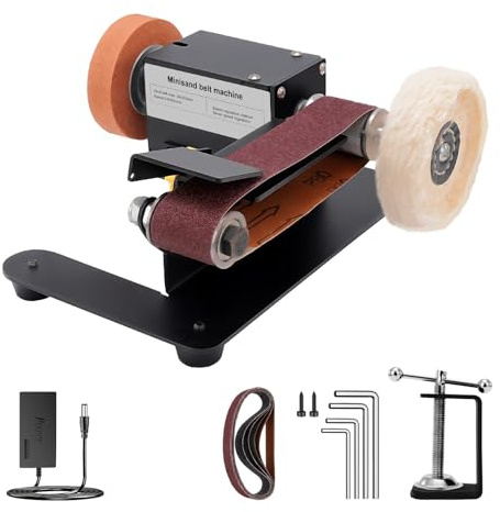 Ponceuse Électrique Stationnaire, Mini Support À Bande, 350 W, Angle Réglable, Machine De Polissage, Meulage, Coupe, D'affûtage Des Bords