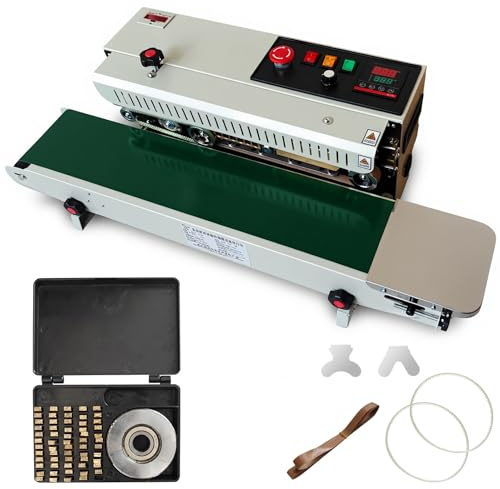 Automatic Horizontal Band Sealer (Full Copper Heating Block, with Counter Function), Continuous Bag Sealing Machine for 0.03–0.08mm PVC Film Bags (110V)