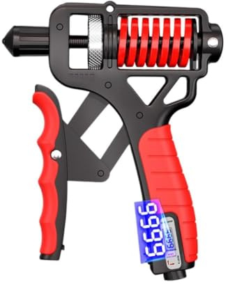 Opatiny Einstellbarer Grifftrainer 10-100kg mit mechanischem Zähler, Rutschfester ergonomischer Handtrainer für Unterarmtraining, Schwarz