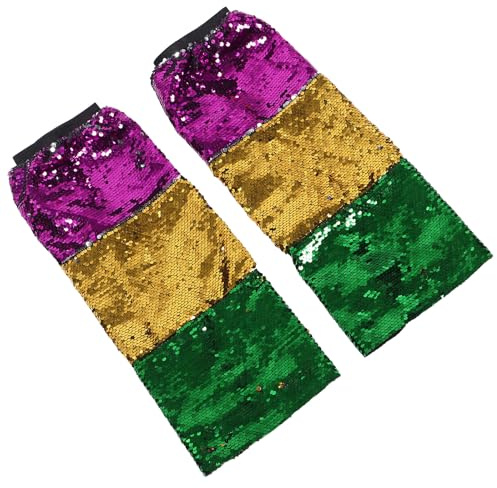 Warmhm 1 Paar Glitzernde Pailletten Beinstulpen für Karnevalskostüme Festliche Beinaccessoires aus Polyester für Tanz Festival und Mardi Gras