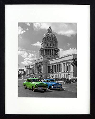 BD ART 28 x 35 cm Bilderrahmen mit Passepartout 20 x 25 cm, Schwarz
