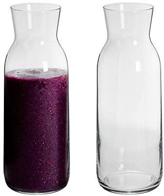 Argon Tableware - Brocca Glass Carafes - 1.2 Litre - Pack of 2 - Transparent