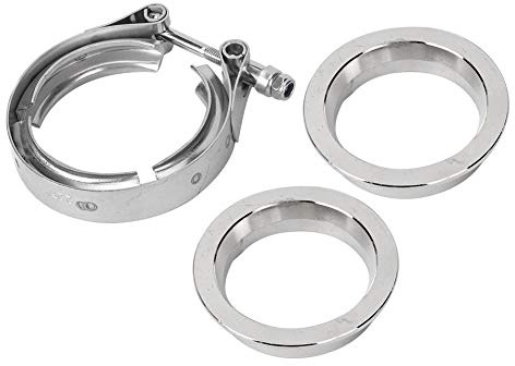 Kit de abrazadera de banda en V, abrazadera de banda en V de acero inoxidable Abrazadera de tubo de escape duradera con brida para tubo de escape automático(2.0inch-51mm)
