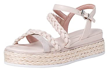 Marco Tozzi Women's Damen 2-2-28745-28 Sandalette Wedge Sandal, Powder Comb, 12.5 US