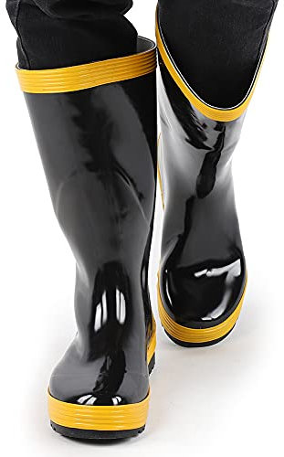 Sicherheitsstiefel Feuerwehr Rettungs Gummistiefel Schutzschuhe Rutschfeste Hochtemperaturbeständigkeit Gummistiefel Sicherheitsschuhe für Feuerwehrmann(40-40)