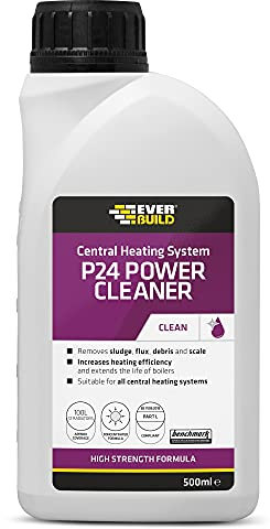 Everbuild P24 Central Heating System Power Cleaner, Removes Sludge, Flux and Scales - Suitable for all Central Heating System - 500 ml