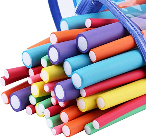 42 Pezzi Bigodini in Schiuma Senza Calore Bigodino Flessibile Notte Bigodini a Spirale senza Danni per Capelli Corti Medi e Lunghi