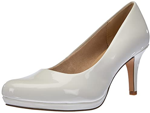 Tamaris Damen Pumps, White Patent 1 22444 29 123, 41 EU
