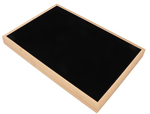 Holz-Schmuck-Organizer mit Schubladen, stapelbare Ablage für Ohrringe, Halsketten, Armbänder, Ringe, 35,5 x 24,5 x 3 cm, Schwarz