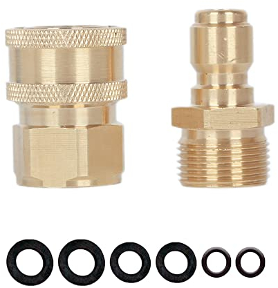 Brass Pressure Washer Hose Adapter Set, Quick Connector Coupling Kit, Fittings M22 Male Threaded Garden Hose Tap Connector Adaptor for Car Washing Spray Gun