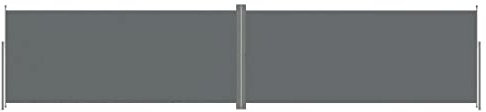 Makastle Balkon Seitenmarkise Ausziehbar Sichtschutz Windschutz Automatisch Einfahrend Seitenwandmarkise Markisenstoff mit Bodenmontage, für Balkon & Terrasse, Anthrazit 220x1000 cm