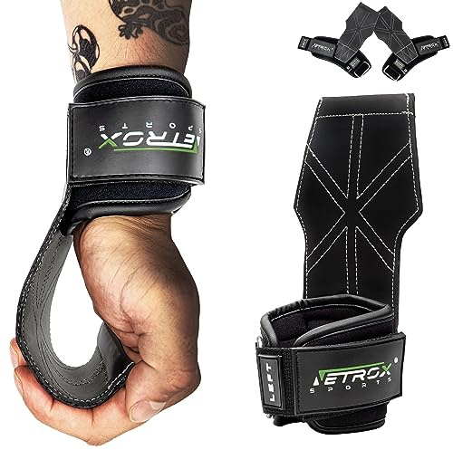 NetroxSports Hyper Grips Fast Zughilfen Krafttraining Leder