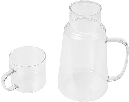 Cabilock 1 Set Cold Water Jug Sports Water Bottles Clear Kettle Bedside Water Household Filter Glass Water Pitcher Hot Water Jug Container Drink Orange Juice Storage High Borosilicate Glass