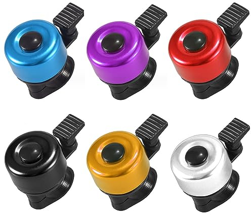 CAASFOOY 6 Pezzi Campanello Bici,Campanello per Bicicletta Alluminio Campanello per Bici, Campanello per Bicicletta per Adulto Bambino, Bici Accessori per Bici Bambini, Mountain Bike, Bici da Strada
