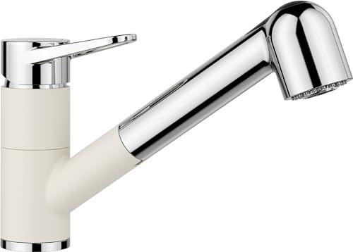 BLANCO WEGA-S II | Küchenarmatur | Mit herausziehbarem Schlauch | Hochdruck | [4,8x25,2x18,5 cm] | Wasserqualität & wassersparend | Rückflussverhinderer | Keramik Kartusche