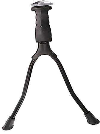 Sosoport 1pc Aluminium Legierung Bike Ständer Doppel Bein Unterstützung Parkplatz Rack für 26 Zoll Bikes Schwarz