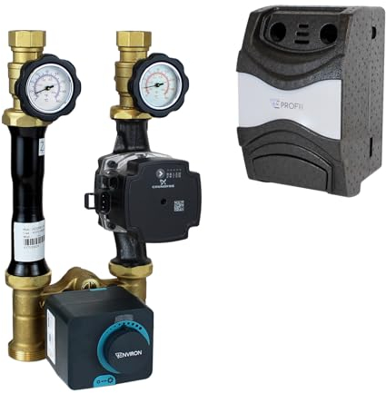 ENVIRON - Gruppo di pompe Profimix EN001H DN25 con miscelatore a tre vie, motore di regolazione da 230 V e pompa ad alta efficienza | riscaldamento a pavimento miscelatore pompa di circolazione