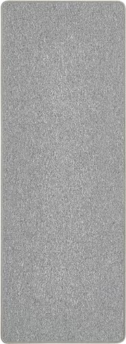 andiamo Teppich Grotone - Webteppich für das Wohnzimmer Schlafzimmer Esszimmer und den Flur - pflegeleichter unempfindlicher Teppich für das Büro 67 x 140 cm Grau-Weiß